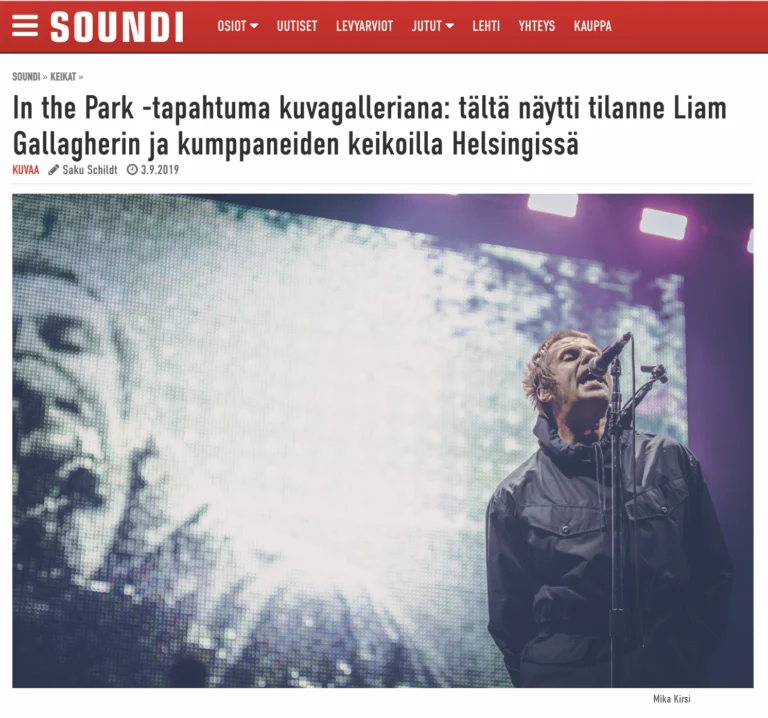 Liam Gallagher | Soundi 2019 Tältä näytti Liam Gallagherin konsertissa In the Park -tapahtumassa. Konserttikuvat: Micarte Photography.